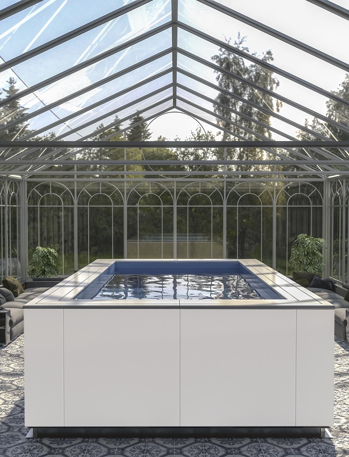 piscina ingresso scale skimmer